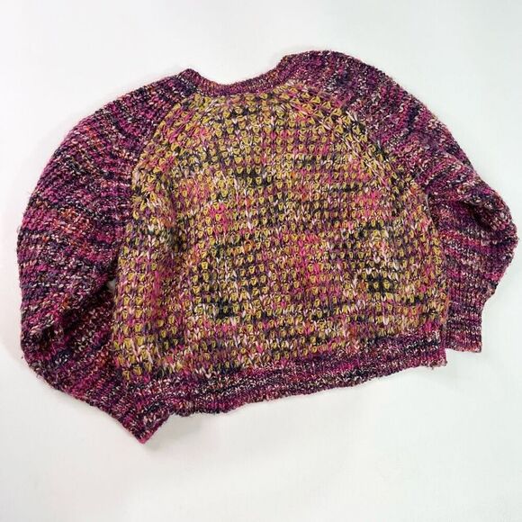 Moth Sweater Womens Medium Wool Mohair Chunky Knit Multicolor Rainbow cabin cozy - Picture 9 of 10